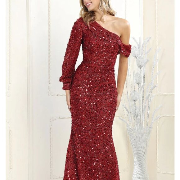 New long Formal dress. Royal blue or burgundy - Picture 1 of 5